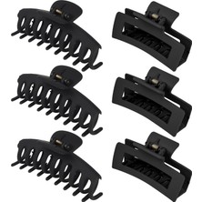 Meks 79STYLE 6 Adet Büyük Saç Pençe Klipsleri Siyah Kadınlar Için Saç Klipsleri 10 cm Pençe Klipsleri Ka