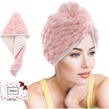 Meks Jeffsun Mikrofiber Saç Kurutma Havlu Sargısı, Kadınlar Için 2 Katmanlı Ekstra Kalın Süper Emici Kap
