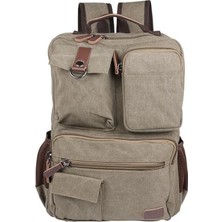Meks Bagacar Kanvas Kumaş Okul ve Günlük Laptop Bölmeli Sırt Çantası Yeşil