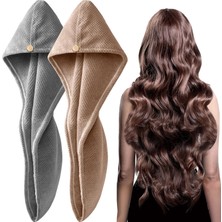 Meks Yfong 2 Paket Mikrofiber Saç Havlusu Sargısı, Kadınlar Için Süper Emici Hızlı Kuru Saç Türban Tüm S
