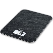 Meks Beurer Ks 19 Slate Mutfak Terazisi, Cam, Cam, Schieferoptik, 20 x 14.5 x 1.65 cm