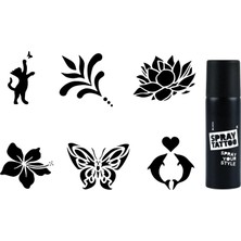 Meks Zarif Modeller Spray Tattoo Geçici Sprey Dövme Seti