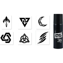 Meks Tribal Modeller Spray Tattoo Geçici Siyah Sprey Dövme Seti