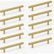Meks Alteta 10 Adet (128 mm - 12.8 Cm) Gold Altın Metal Mobilya Mutfak Çekmece Dolap Kulbu Kulpu Kulplar