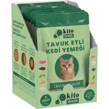 Meks Kito Fresh Tavuk Etli Kedi YEMEĞI%100 Taze Içerikli Mama 80 G x 8 Adet