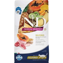 Meks Farmina Pet Foods N&d Tropical Selection Kuzu Etli ve Tropikal Meyveli Kısırlaştırılmış Kedi Maması
