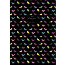 Meks Free As A Bird Notebook - Lined Pages - A4 - Premium: (Night Edition) Fun Notebook 192 Lined Pages
