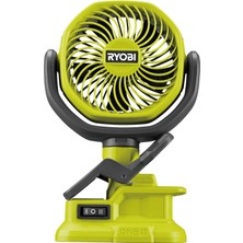 Meks Ryobi RCF18-0 18 V Akülü Klipsli Vantilatör (Kompakt ve Taşınabilir Akülü Vantilatör, Kauçuk Sabitl