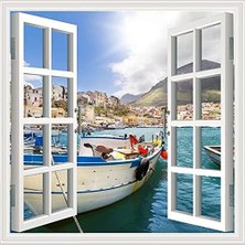 Meks Pencere Poster Duvar Kağıdı Kasaba Yapışkanlı Sticker