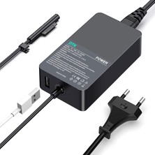 Meks Dtk® Şarj Cihazı 15 V 2,58 A 38,7 W Notebook Laptop Şarj Kablosu Ac Güç Kaynağı Microsoft Surface P