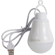 Meks USB Kablolu 5 Watt Beyaz Ledli Ampul%90 Enerji Tasarrufu Renkli Kasa (1 Metre USB Kablolu)