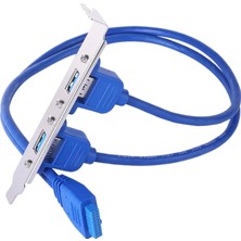 Meks Lunatic 9249 19 Pin USB 3.0 Arka Pci Panel Genişleme Braketi 2 Port Çoklayıcı Kablosu. Bilgisayarın