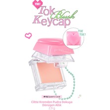 Meks Peripera Ciltte Kremden Pudra Dokuya Dönüşen Allık Tok Blush Keycap (01 Queens Coral)