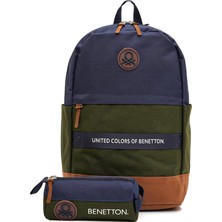 Meks United Colors Of Benetton Okul Çanta Seti 1307273,LACIVERT-YEŞIL Tek Ebat