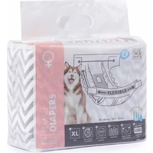Meks M-Pets Diapers Dişi Köpekler Için Külot Xl 10'lu