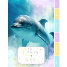 Meks Cahier De Texte: Dauphin Animal Océan Mer Magique Nature Aquarelle Zen Avec Coloriages Pour Écolier