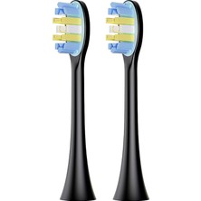 Meks Npo Nicefeel X610-Z Dakikada 40000 Diş Fırçası Yedek Başlığı 2'li (Siyah, Medium)