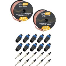 Meks Hepa Merz Connection Paket-16 Hoparlör Kablosu Jack Speakon Konnektör Paketi