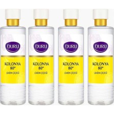 Meks Duru 80 Derece Limon Kolonyası Pet Şişe 4 ADETX400ML (Karton Ambalajsız) Evissa 100 Gr. Sabun Hediy