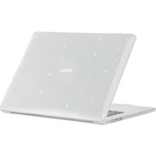 Meks Apple Macbook Air 15INÇ M3 A3114 ile Uyumlu Kılıf Simli Ön Arka Kapak Renksiz