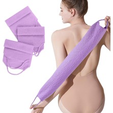 Meks Silkyhose 3 Adet Çift Taraflı Arka Eksfoliye Edici Vücut Ovma Havlusu, Kulplu Eksfoliye Edici Sırt