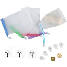 Meks Qdxativp 40 Adet Peeling Sabun File Koruyucu Kese Çanta ve 3 Adet Şeffaf Kanca ve 5 Adet Şeffaf Yay