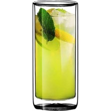 Meks Yeni Tasarım, Çift Cidarlı Cam Su, Latte, Meşrubat, Smoothie Bardağı, 270 Ml, 1 Adet - 12325