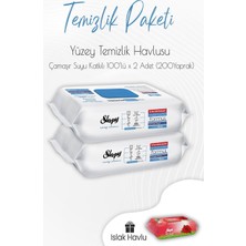 Meks Sleepy Çamaşır Suyu Yüzey Temizlik Havlusu 100' Lü x 2 Adet ve Islak Havlu