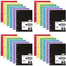 Meks Mead Spiral Defter, 24 Paket, 1-Konu, Geniş Çizgili Kağıt, 7-1/2" x 10-1/2", Dizüstü Bilgisayar Baş