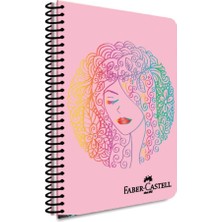 Meks Faber-Castell Yüz Desenli Spiralli Defter, A4, 100 Yaprak, 70G Kağıt, Çizgili, Dayanıklı Kapak, Kol