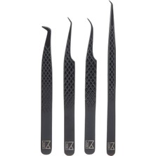 Meks M Kirpik Uzatma Için Lash Cımbız (4'lü Set) - Profesyonel Kirpik Uzatma Cımbızları - Fiber Uç, Japo