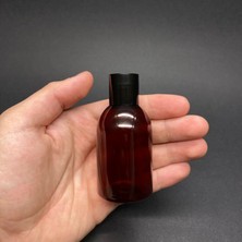 Meks 50 cc Amber Pet Şişe - Siyah Kapaklı- 50ML Kahverengi Plastik Şişe- x 10 Adet