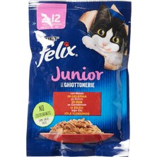 Meks Felix Yavru Sığır Etli Kedi Yaş Mama (26 x 85 Gr)