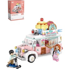 Meks Loz Mini Block Serisi Food Truck/yemek Kamyonu -LZ1738 (582 Parça) Oyuncak Yapım Seti
