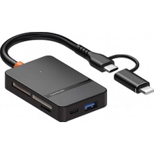 Meks Kyrotech 8in1 Type-C Çoklayıcı Adaptör, USB Hub Çevirici USB A, Sd, Tf, Ms Kart Girişli Çok Portlu