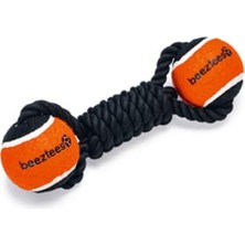 Meks Beeztees Köpek Oyuncağı, Diş Ipi ve Iki Tenis Topu, Siyah, 22X7X6,3CM, 195GR