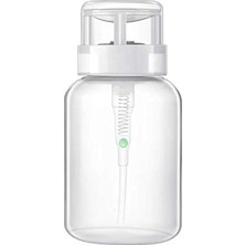 Meks 200 ml (7 Oz) Oje Çıkarıcı Sıvı Şişe Için Itmeli Boş Pompa Dağıtıcı, Beyaz Üst Kapak