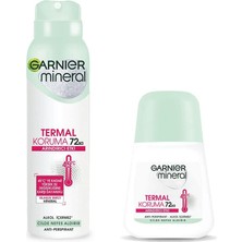 Meks Garnier Mineral Termal Koruma Sprey + Roll-On Deodorant Seti