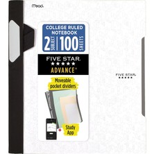 Meks Five Star Advance 820012B-ECM Spiral Defter ve Çalışma Uygulaması, 1 Konu, Üniversite Çizgili, 21,5