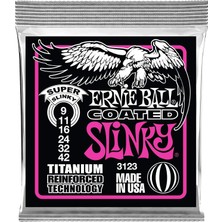 Meks Ernie Ball Süper Slinky Kaplamalı Titanyum Rps Elektro Gitar Telleri, Ölçü 9-42