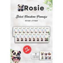 Meks 17 Al 15 Öde ROSIE%100 Doğal Bebek Temizleme Pamuğu 60'lı ve Rosie Sticker