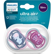 Meks Philips Avent Ultra Air Emzik, 18 Ay+, Kız Bebekler Için, 2’li Paket, Ortodontik Silikon, Geniş Hav