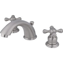Meks Kingston Pirinç KB978 x Viktorya Çağı Breitgefaechert Wc Musluk Haç Sap, Saten Nikel (Ca/v