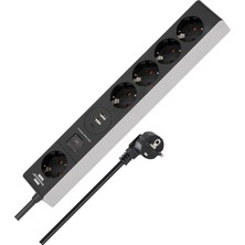 Meks Brennenstuhl 4 +1 Soketli 2 USB Li 1 Type-C Grişli 1,5 Metre Kablolu Priz