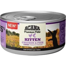 Meks Acana Premium Pate (Ezme) Konserve Yaş Kedi Maması, Tavuklu ve Balıklı, Yavru Kedi, 85 gr