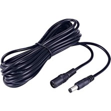 Meks Alfais 4385 Dc Adaptör Uzatma Kablosu 5 M 5.5mm x 2.1mm Dişi Erkek, Siyah