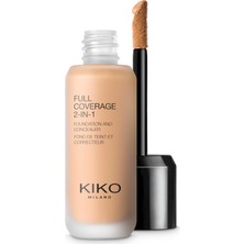 Meks Kiko Milano Fondöten & Kapatıcı-Full Coverage 2-In-1 Foundation & Concealer-60 Warm Beige-Mat Saten