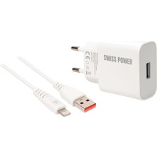 Meks Swiss Power 18W 3.0 Lightning ile Uyumlu Hızlı Şarj Seti Sws-A1 - Beyaz