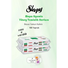 Meks Sleepy 100 Yaprak Beyaz Sabunlu Yer Temizlik Havlusu ve 50 gr Pamuk