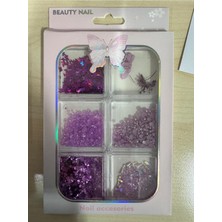 Meks Fontenay 6 Farklı Çeşitli 3D Tırnak Süsleri Tırnak Charm Nail Charms Nail Art Objeleri Karışık 5 Re